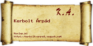 Kerbolt Árpád névjegykártya