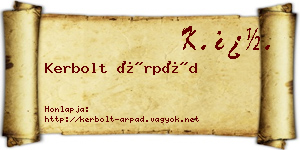 Kerbolt Árpád névjegykártya