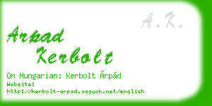 arpad kerbolt business card