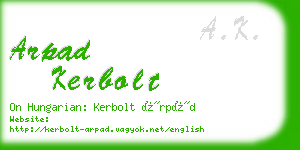 arpad kerbolt business card